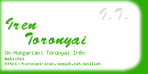 iren toronyai business card
