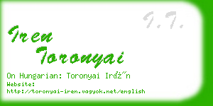 iren toronyai business card